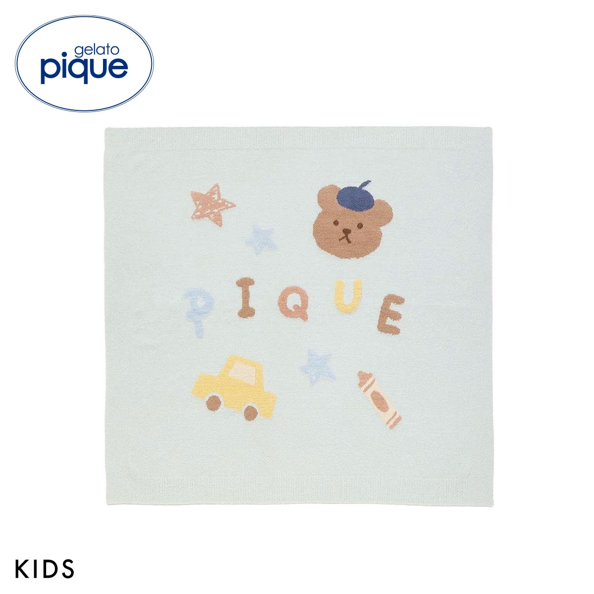 ジェラートピケ キッズアンドベイビー キッズ エアリーモコドローイングベアブランケット gelato pique Kids＆Baby KIDS(MI-ミント-Free)