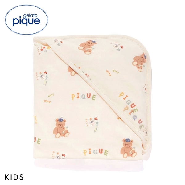 ジェラートピケ キッズアンドベイビー キッズ ドローイングベア柄ブランケット gelato pique Kids＆Baby KIDS