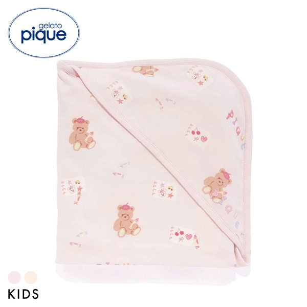ジェラートピケ キッズアンドベイビー キッズ ドローイングベア柄ブランケット gelato pique Kids＆Baby KIDS