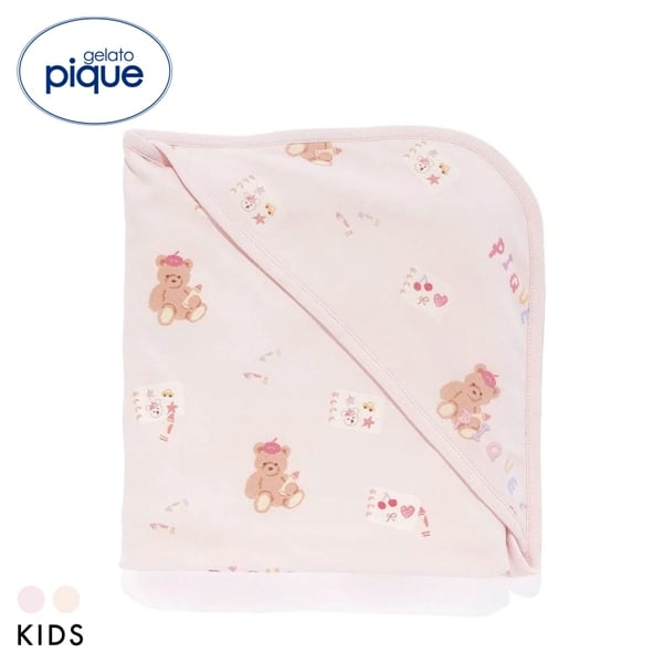ジェラートピケ キッズアンドベイビー キッズ ドローイングベア柄ブランケット gelato pique Kids＆Baby KIDS