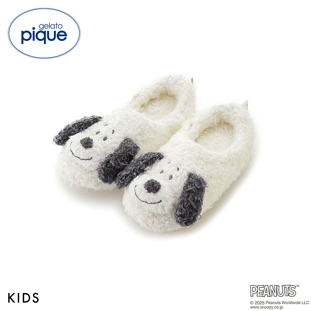 ジェラートピケ キッズアンドベイビー gelato pique Kids＆Baby PEANUTS PUPPIES KIDSスヌーピールームシューズ ジェラピケ(OW-オフホワイト-14)