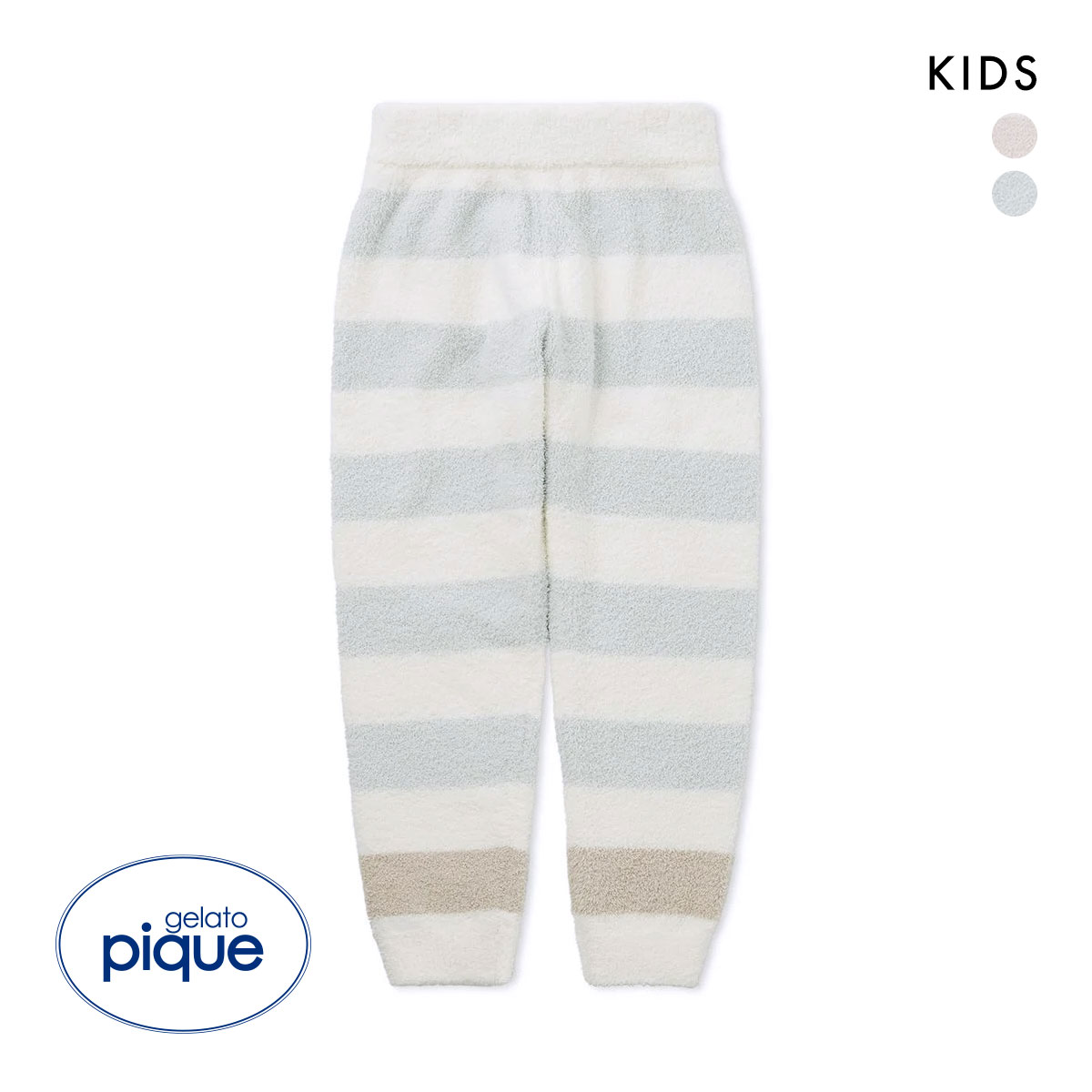 ジェラートピケ キッズアンドベイビー キッズ ベビモコボーダーロングパンツ ジェラピケ パジャマ ルームウェア gelato pique Kids＆Baby Kids(MI-ミント-XXS)