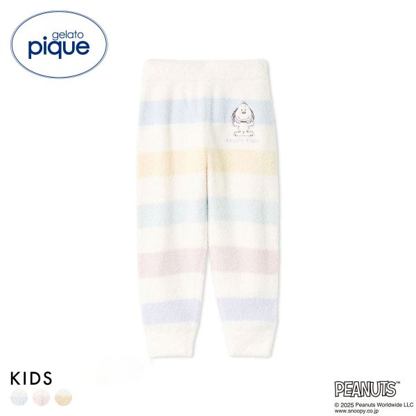 ジェラートピケ キッズアンドベイビー gelato pique Kids＆Baby PEANUTS PUPPIES KIDS ボーダーロングパンツ