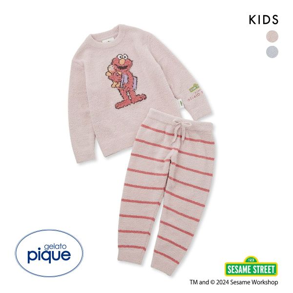 ジェラートピケ キッズアンドベイビー セサミストリート モチーフジャガードプルオーバー&ロングパンツセット ジェラピケ  gelato pique SESAME STREET