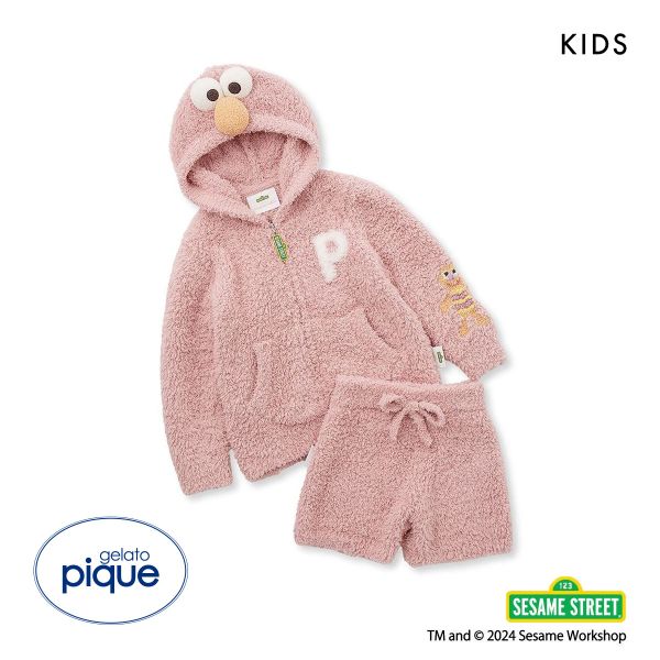 ジェラートピケ キッズアンドベイビー エルモ パーカ&ショートパンツセット ジェラピケ gelato pique Kids＆Baby SESAME STREET KIDS