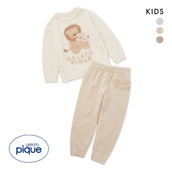 ジェラートピケ キッズアンドベイビー キッズ アニマルプルオーバ&ロングパンツセット ジェラピケ ルームウェア パジャマ gelato pique Kids＆Baby