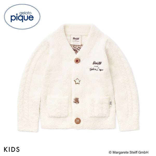 ジェラートピケ キッズアンドベイビー キッズ シュタイフ パウダージャガードカーディガン ジェラピケ gelato pique Kids＆Baby KIDS Steiff