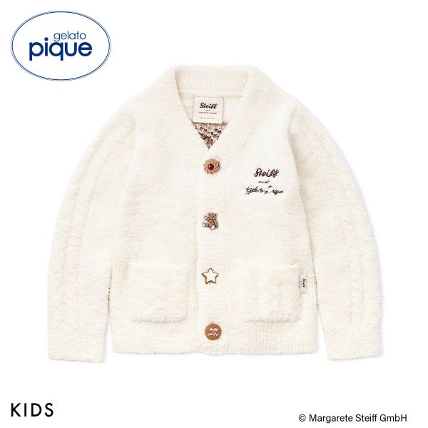 ジェラートピケ キッズアンドベイビー キッズ シュタイフ パウダージャガードカーディガン ジェラピケ gelato pique Kids＆Baby KIDS Steiff