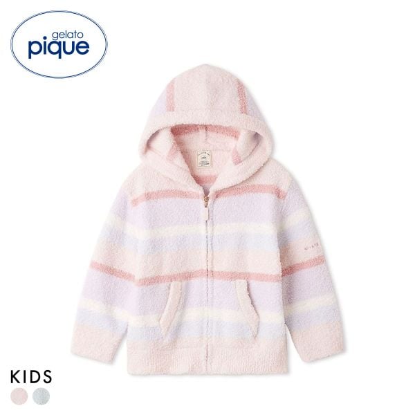 ジェラートピケ キッズアンドベイビー キッズ ベビモコカラフルボーダーパーカ ジェラピケ ルームウェア gelato pique Kids＆Baby KIDS