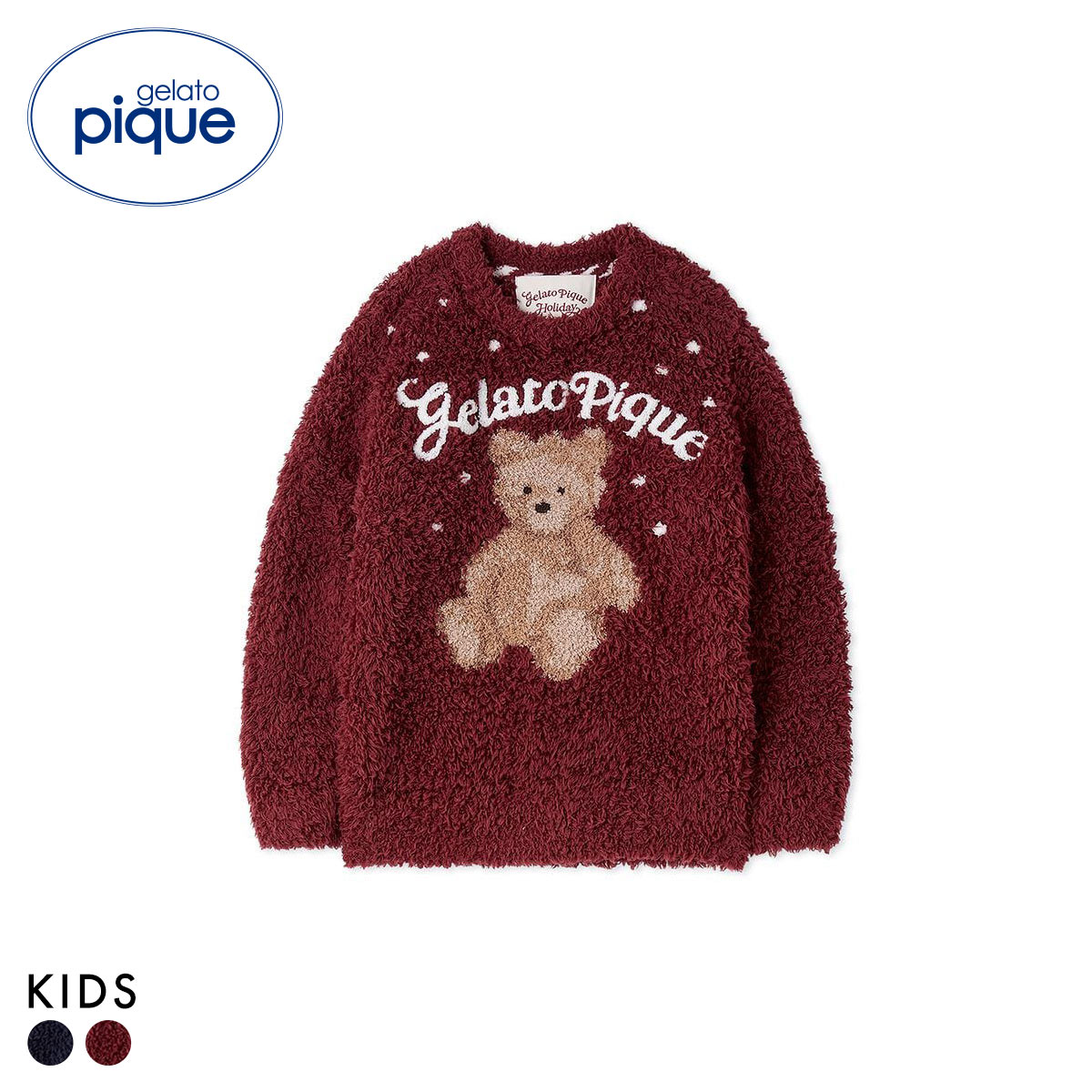 ジェラートピケ キッズアンドベイビー キッズ HOLIDAY KIDS ジェラートスノーベアジャガードプルオーバー ジェラピケ(RE-レッド-90)