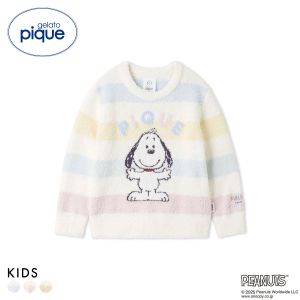 ジェラートピケ キッズアンドベイビー gelato pique Kids＆Baby PEANUTS PUPPIES KIDS ボーダープルオーバー ジェラピケ