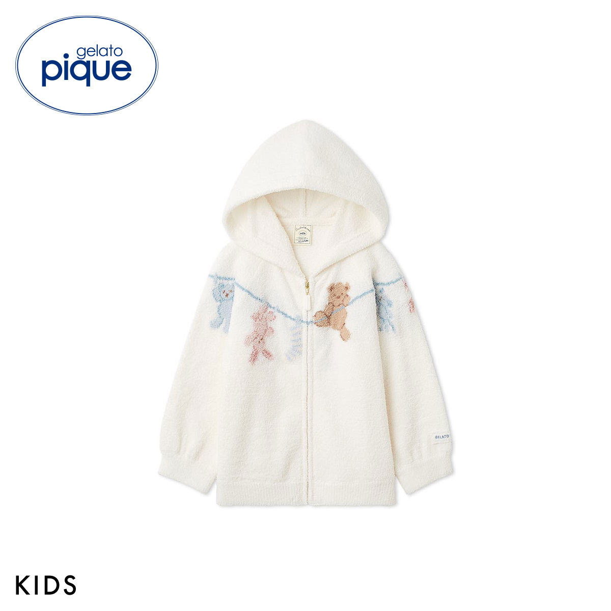ジェラートピケ キッズアンドベイビー キッズ エアリーモコウォッシングアニマルジャガードパーカ ジェラピケ gelato pique Kids＆Baby