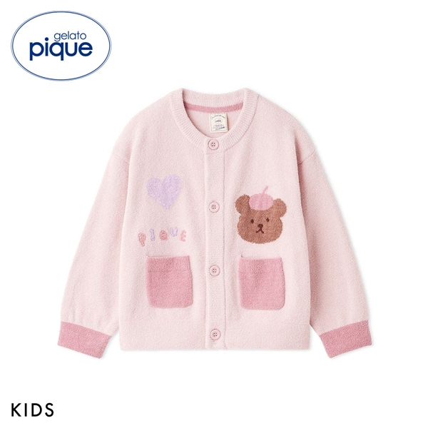 ジェラートピケ キッズアンドベイビー キッズ エアリーモコドローイングベアカーディガン ジェラピケ gelato pique Kids＆Baby KIDS
