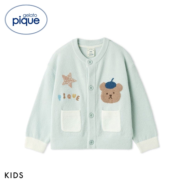 ジェラートピケ キッズアンドベイビー キッズ エアリーモコドローイングベアカーディガン ジェラピケ gelato pique Kids＆Baby KIDS