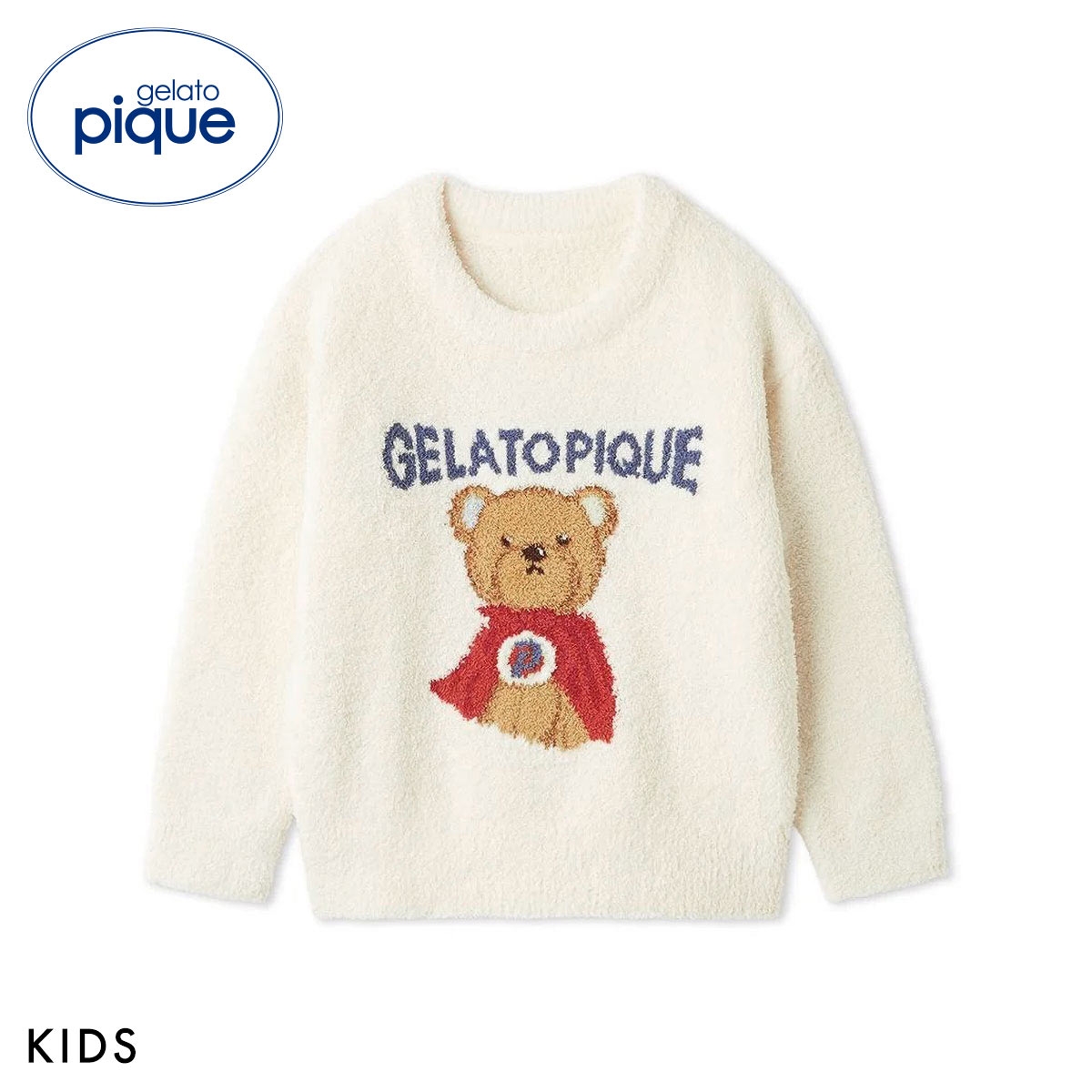 ジェラートピケ キッズアンドベイビー キッズ ベビモコヒーローベアジャガードプルオーバー ジェラピケ ルームウェア gelato pique Kids＆Baby KIDS(CR-クリーム-90)