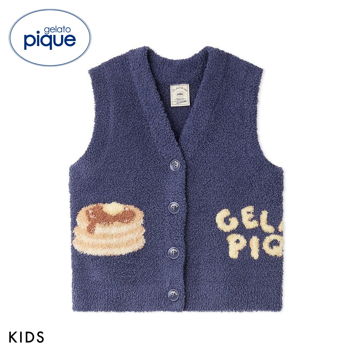ジェラートピケ キッズアンドベイビー キッズ ベビモコモチーフジャガードベスト ジェラピケ ルームウェア gelato pique Kids＆Baby KIDS(NV-ネイビー-90)