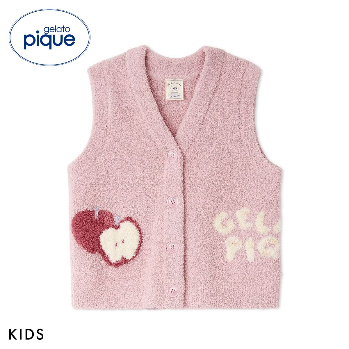 ジェラートピケ キッズアンドベイビー キッズ ベビモコモチーフジャガードベスト ジェラピケ ルームウェア gelato pique Kids＆Baby KIDS(PI-ピンク-90)