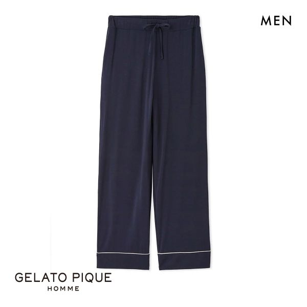 ジェラートピケ オム GELATO PIQUE メンズ 【HOMME】パイピングロングパンツ ジェラピケ パジャマ ルームウェア