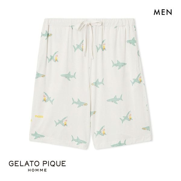 30%OFF ジェラートピケ オム メンズ 接触冷感 SHARK柄ハーフパンツ ジェラピケ パジャマ ルームウェア gelato pique HOM 30%OFF ジェラートピケ オム メンズ 接触冷感 SHARK柄ハーフパンツ ジェラピケ パジャマ ルームウェア gelato pique HOM