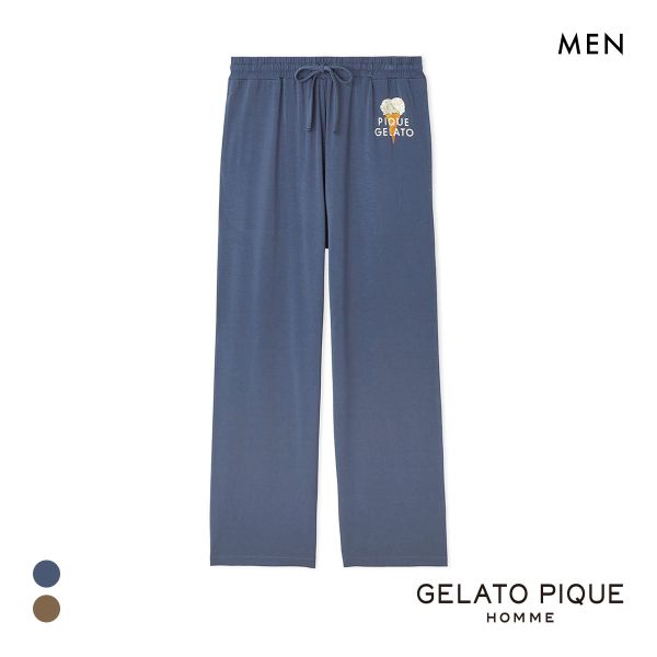 ジェラートピケ オム メンズ レーヨンダブルジェラートロゴロングパンツ ジェラピケ パジャマ ルームウェア gelato pique HOMME