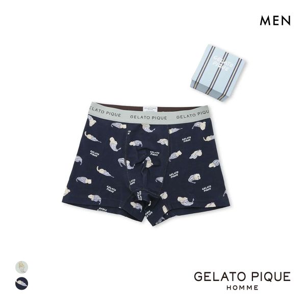 ジェラートピケ オム メンズ sleeping cat 総柄ボクサーパンツ ジェラピケ GELATO PIQUE HOMME