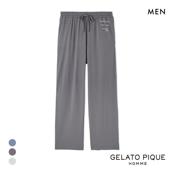 ジェラートピケ オム メンズ カラーワンポイントロングパンツ ジェラピケ パジャマ ルームウェア gelato pique HOMME