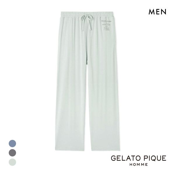 ジェラートピケ オム メンズ カラーワンポイントロングパンツ ジェラピケ パジャマ ルームウェア gelato pique HOMME