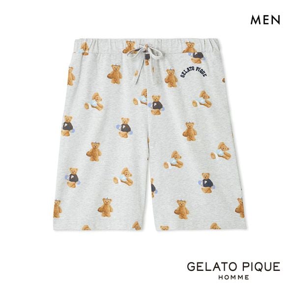 ジェラートピケ オム メンズ スポーティベア総柄ハーフパンツ ジェラピケ パジャマ ルームウェア gelato pique HOMME ジェラートピケ オム メンズ スポーティベア総柄ハーフパンツ ジェラピケ パジャマ ルームウェア gelato pique HOMME