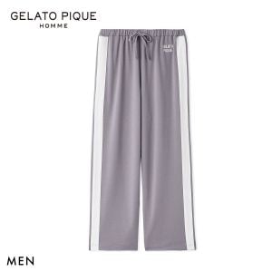ジェラートピケ オム メンズ インレイロゴラインロングパンツ ジェラピケ パジャマ ルームウェア gelato pique HOMME