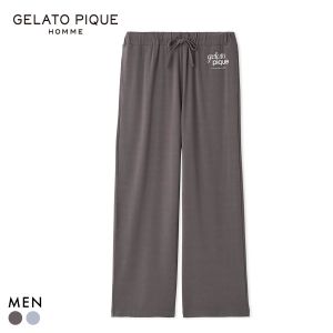 ジェラートピケ オム メンズ ロゴワンポイントプリントロングパンツ ジェラピケ パジャマ ルームウェア gelato pique HOMME