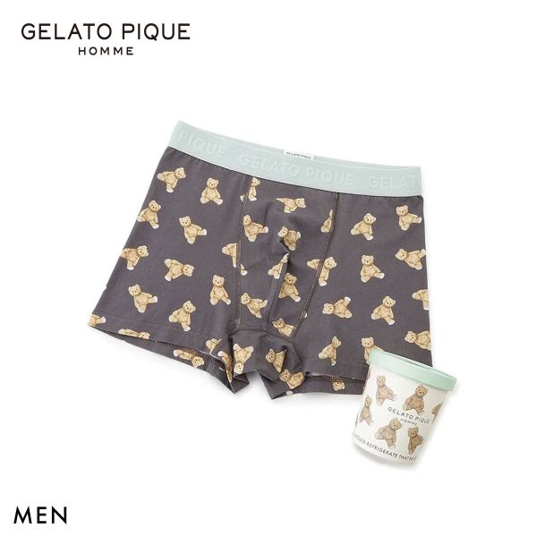 ジェラートピケ オム メンズ ベア柄ボクサーパンツ ジェラピケ gelato pique HOMME