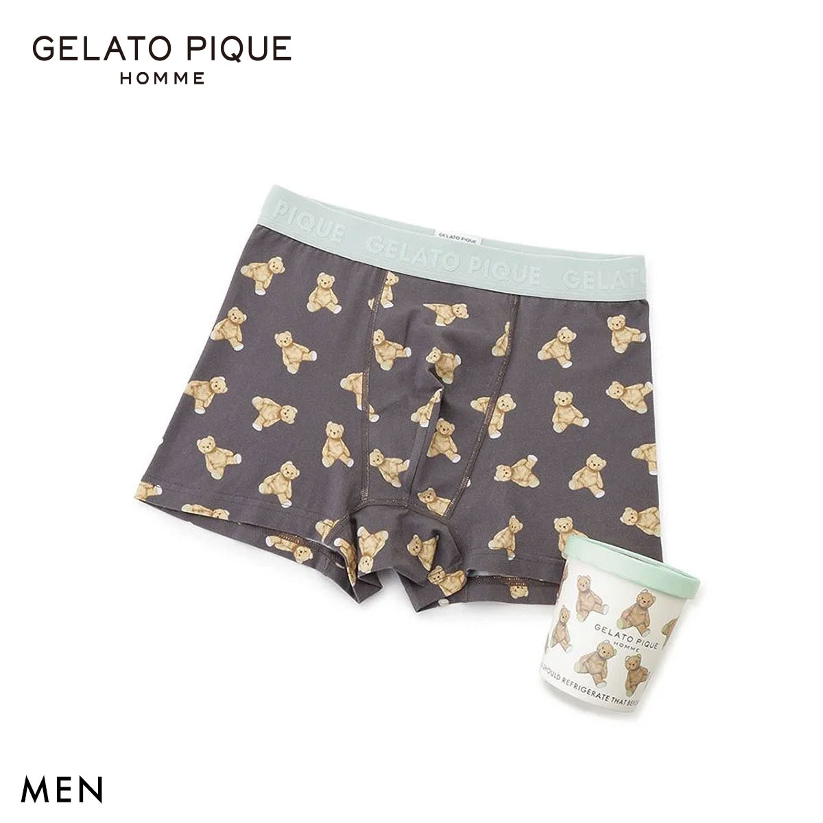 ジェラートピケ オム メンズ ベア柄ボクサーパンツ ジェラピケ gelato pique HOMME