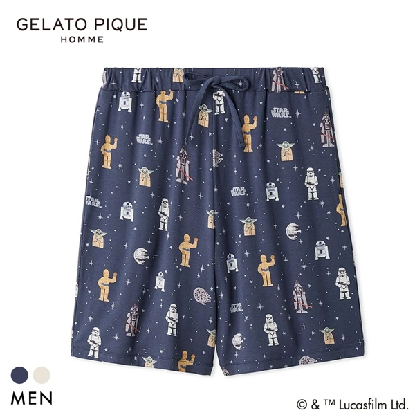 ジェラートピケ STAR WARS オム メンズ 総柄ハーフパンツ ジェラピケ パジャマ スターウォーズ GELATO PIQUE HOMME