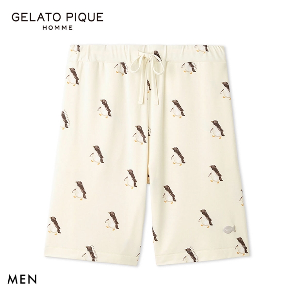 ジェラートピケ オム メンズ 接触冷感 シーアニマル柄ハーフパンツ ジェラピケ パジャマ ルームウェア GELATO PIQUE HOMME