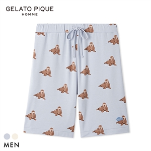 ジェラートピケ オム メンズ 接触冷感 シーアニマル柄ハーフパンツ ジェラピケ パジャマ ルームウェア GELATO PIQUE HOMME