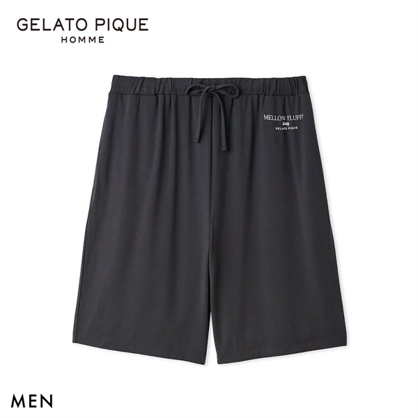 ジェラートピケ オム メンズ 接触冷感 COOLレーヨンロゴハーフパンツ ジェラピケ パジャマ ルームウェア GELATO PIQUE HOMME
