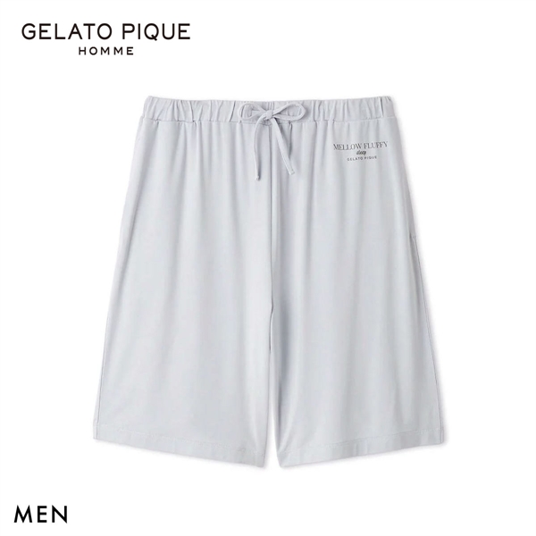 ジェラートピケ オム メンズ 接触冷感 COOLレーヨンロゴハーフパンツ ジェラピケ パジャマ ルームウェア GELATO PIQUE HOMME