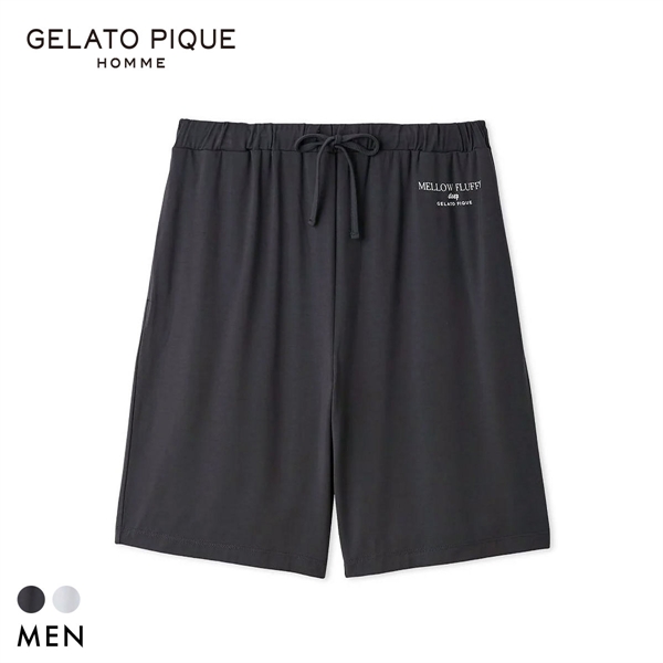 ジェラートピケ オム メンズ 接触冷感 COOLレーヨンロゴハーフパンツ ジェラピケ パジャマ ルームウェア GELATO PIQUE HOMME