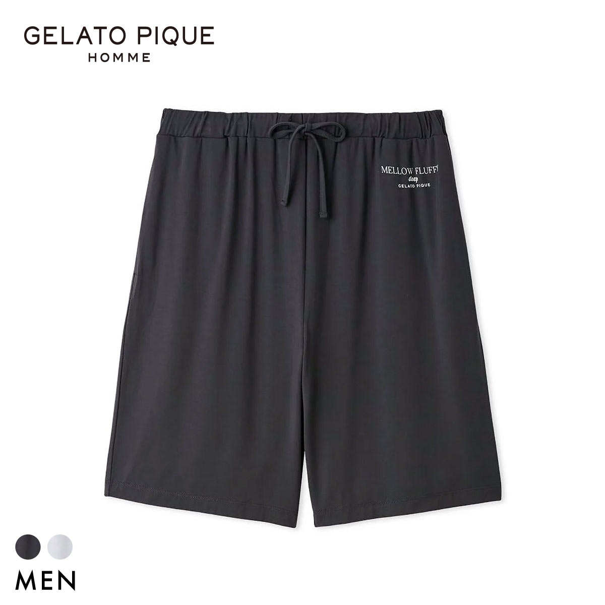ジェラートピケ オム メンズ 接触冷感 COOLレーヨンロゴハーフパンツ ジェラピケ パジャマ ルームウェア GELATO PIQUE HOMME