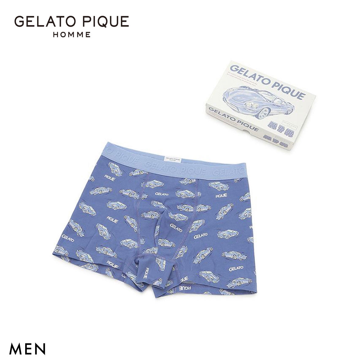 ジェラートピケ オム メンズ スタービークル柄アンダーウェア BOX付き ジェラピケ GELATO PIQUE HOMME(NV-ネイビー-M)