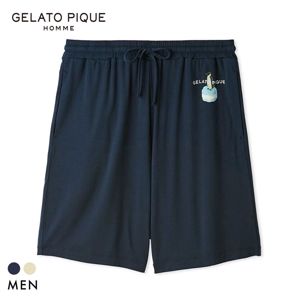 ジェラートピケ オム メンズ 接触冷感 アイスポップジャージーハーフパンツ ジェラピケ パジャマ GELATO PIQUE HOMME