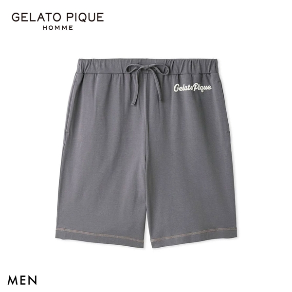 ジェラートピケ オム メンズ アイスクリームベアワンポイントハーフパンツ ジェラピケ ルームウェア GELATO PIQUE HOMME
