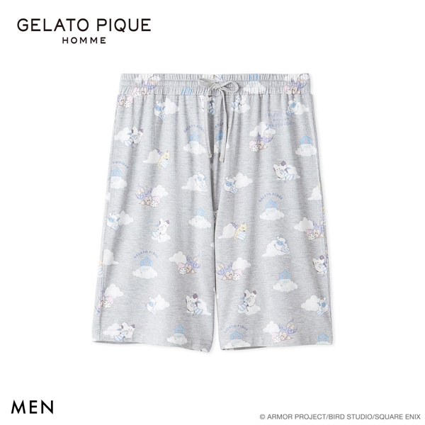 ジェラートピケ オム メンズ ドラゴンクエスト 総柄ハーフパンツ ジェラピケ パジャマ ルームウェア GELATO PIQUE DRAGON QUEST HOMME