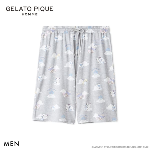 ジェラートピケ オム メンズ ドラゴンクエスト 総柄ハーフパンツ ジェラピケ パジャマ ルームウェア GELATO PIQUE DRAGON QUEST HOMME