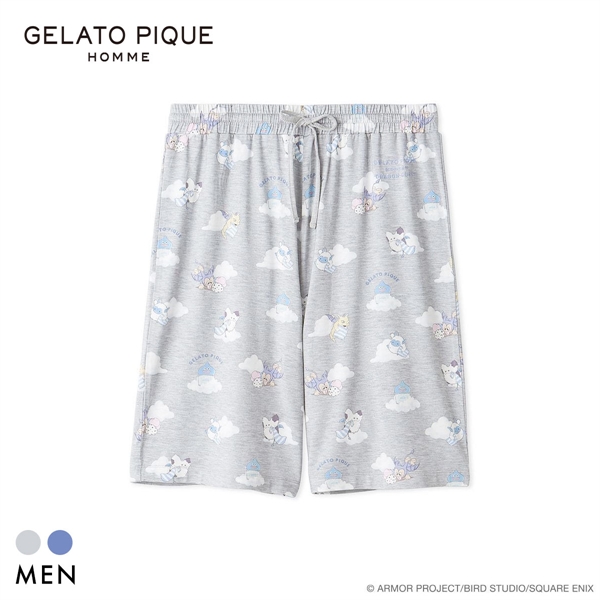 ジェラートピケ オム メンズ ドラゴンクエスト 総柄ハーフパンツ ジェラピケ パジャマ ルームウェア GELATO PIQUE DRAGON QUEST HOMME