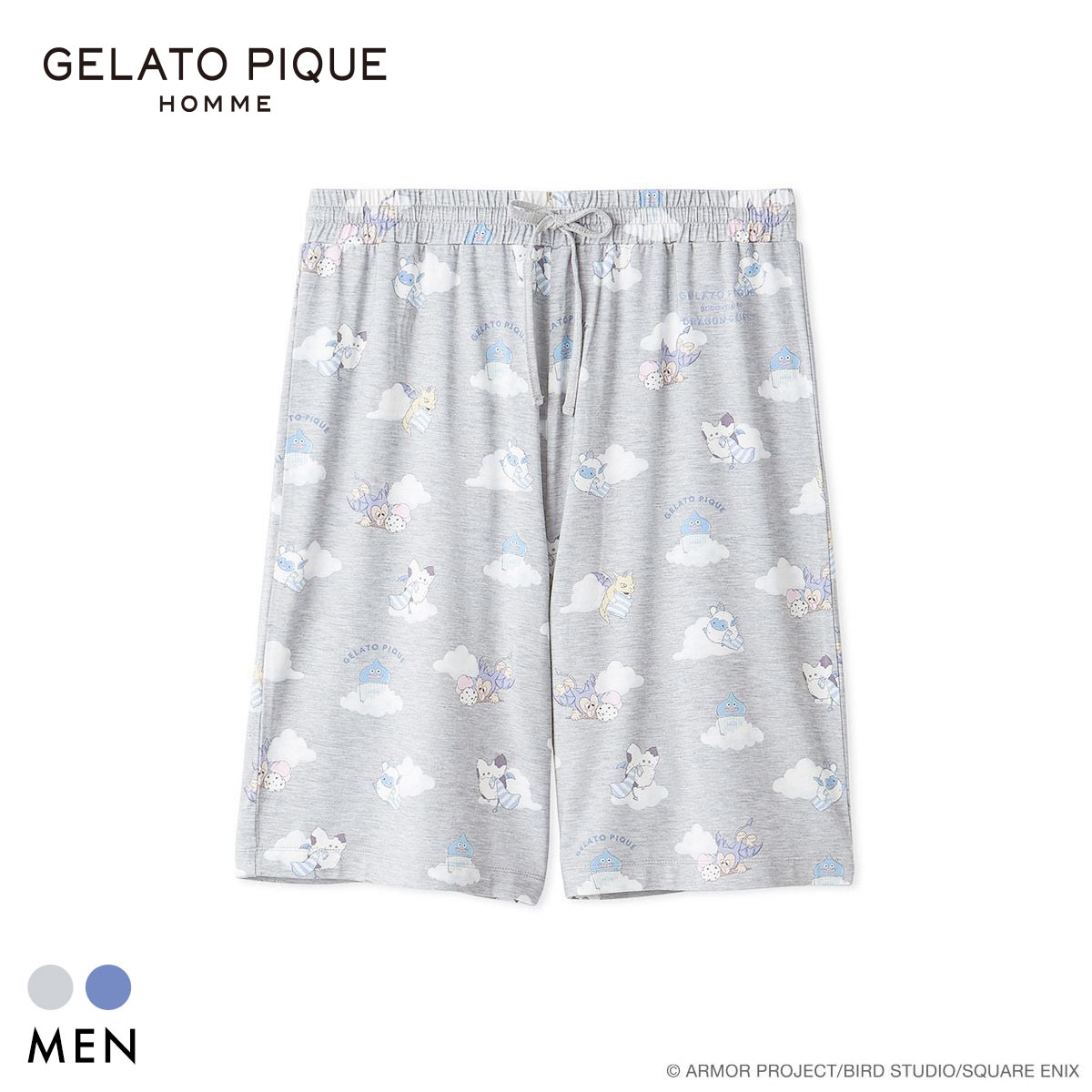 ジェラートピケ オム メンズ ドラゴンクエスト 総柄ハーフパンツ ジェラピケ パジャマ ルームウェア GELATO PIQUE DRAGON QUEST HOMME