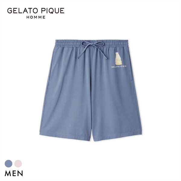 ジェラートピケ オム メンズ 接触冷感 抗菌防臭 シロクマプリンハーフパンツ ジェラピケ パジャマ GELATO PIQUE HOMME