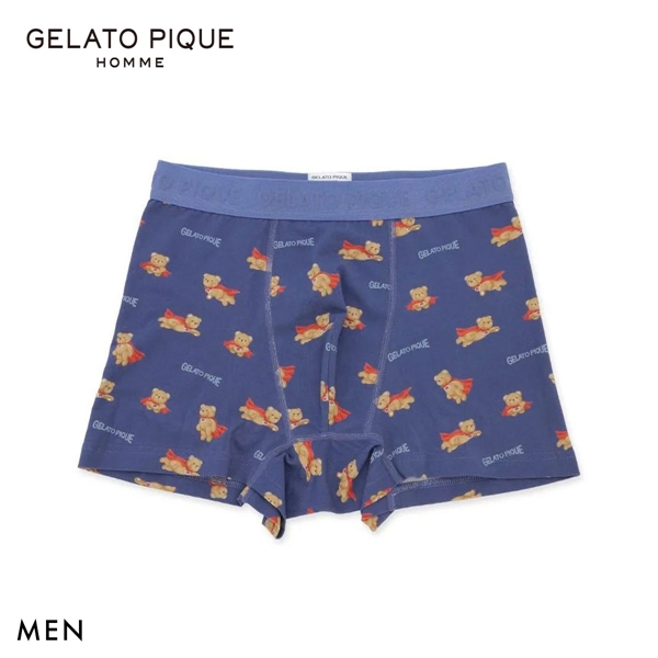 ジェラートピケ オム メンズ ヒーローベア柄ボクサーパンツ ジェラピケ GELATO PIQUE HOMME