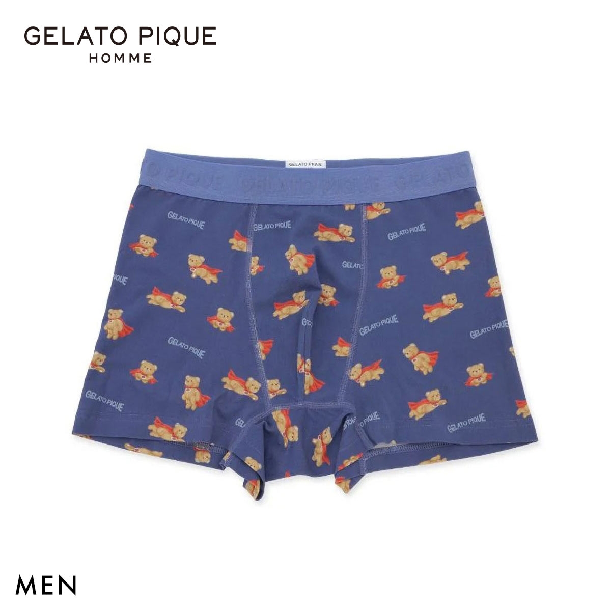 ジェラートピケ オム メンズ ヒーローベア柄ボクサーパンツ ジェラピケ GELATO PIQUE HOMME
