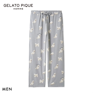ジェラートピケ オム メンズ お散歩ドッグ柄ロングパンツ ジェラピケ パジャマ GELATO PIQUE HOMME